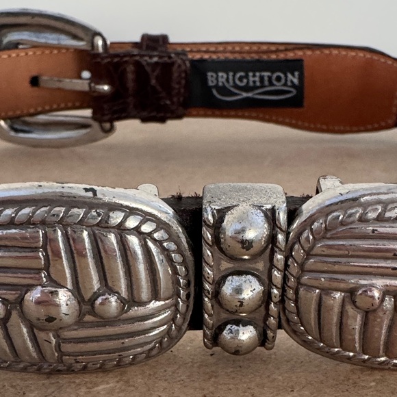 Brighton Leather Women’s  Belt with Silver Accents